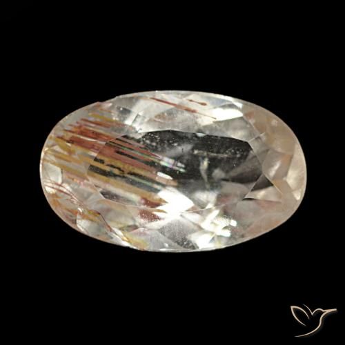 Topazio rutilato marrone caldo naturale da 1,83 ct, taglio ovale, trasparente