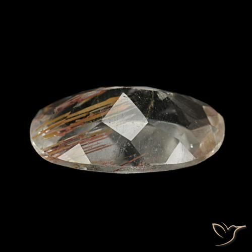 Topazio rutilato marrone caldo naturale da 1,83 ct, taglio ovale, trasparente