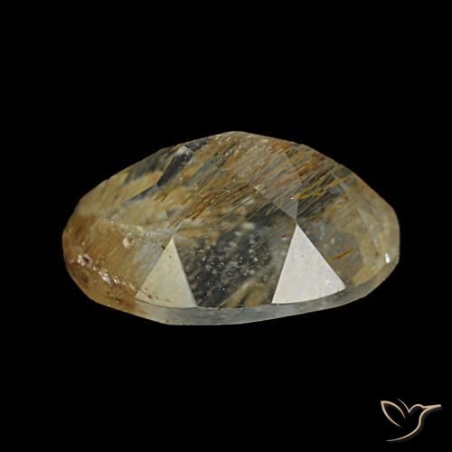 Topazio rutilato naturale marrone dorato molto chiaro da 1,95 ct, taglio ovale, trasparente