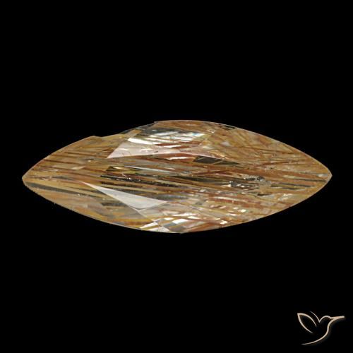 Topazio rutilato naturale marrone fulvo molto chiaro da 1,20 ct, marchesa, trasparente