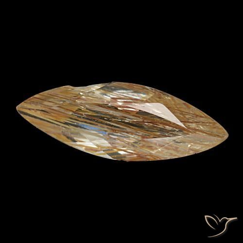 Topazio rutilato naturale marrone fulvo molto chiaro da 1,20 ct, marchesa, trasparente