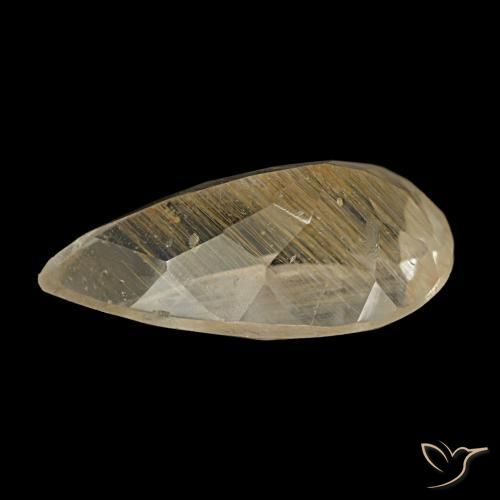 Topazio rutilato naturale giallo da 3,19 ct, taglio a pera, trasparente