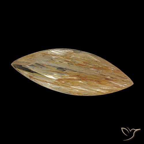 Topazio rutilato naturale giallo da 1,45 ct, marchesa, trasparente
