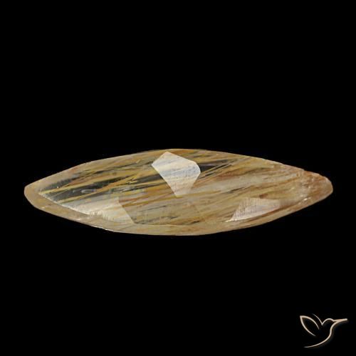 Topazio rutilato naturale giallo da 1,45 ct, marchesa, trasparente