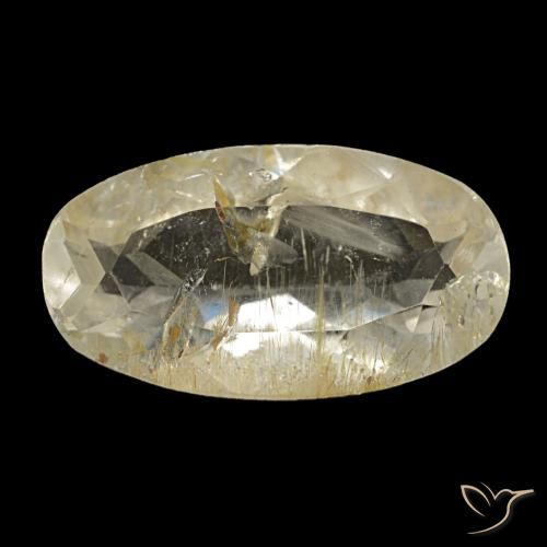 Topazio rutilato naturale giallo da 2,98 ct, taglio ovale, trasparente