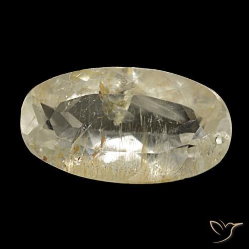 Topazio rutilato naturale giallo da 2,98 ct, taglio ovale, trasparente