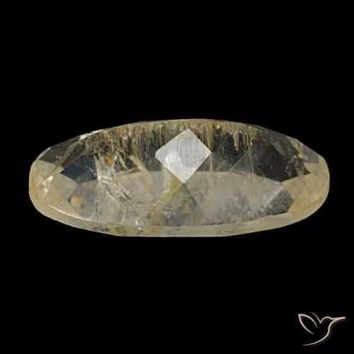 Topazio rutilato naturale giallo da 2,98 ct, taglio ovale, trasparente