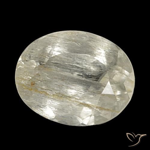 Topazio rutilato naturale giallo da 4,00 ct, taglio ovale, trasparente