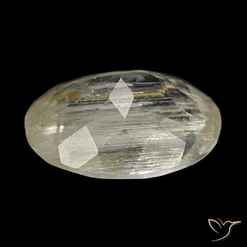 Topazio rutilato naturale giallo da 4,00 ct, taglio ovale, trasparente