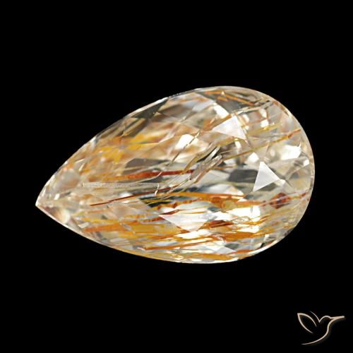 Topazio rutilo Marrone Chiaro naturale da 4.05 ct, Forma a pera, Trasparente