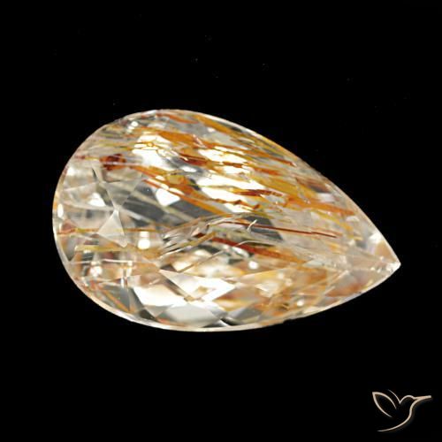 Topazio rutilo Marrone Chiaro naturale da 4.05 ct, Forma a pera, Trasparente