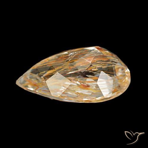 Topazio rutilo Marrone Chiaro naturale da 4.05 ct, Forma a pera, Trasparente