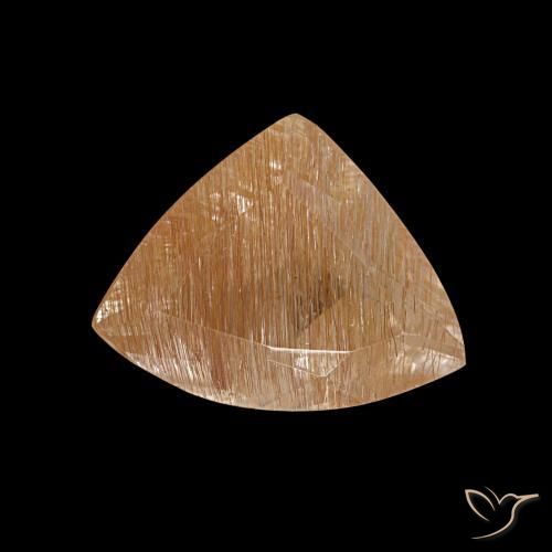 Topazio rutilo Arancione-Oro naturale da 1,78 ct, Taglio trillion, Trasparente