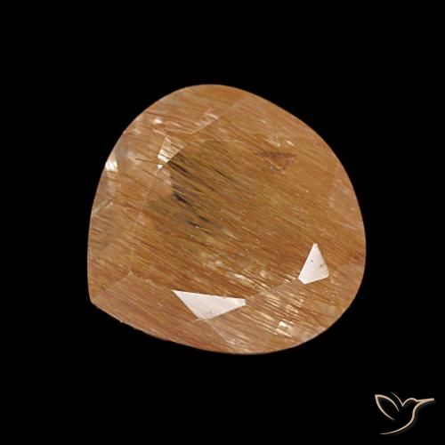 Topazio rutilo Marrone medio naturale da 3.17 ct, Forma a pera, Trasparente