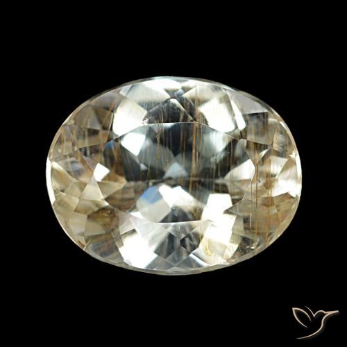 Topazio rutilo Giallo chiaro naturale da 5.29 ct, Taglio ovale, Trasparente