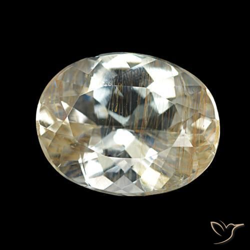 Topazio rutilo Giallo chiaro naturale da 5.29 ct, Taglio ovale, Trasparente