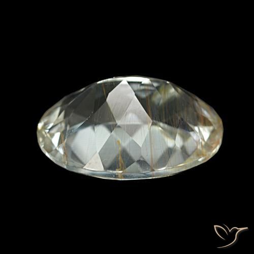 Topazio rutilo Giallo chiaro naturale da 5.29 ct, Taglio ovale, Trasparente