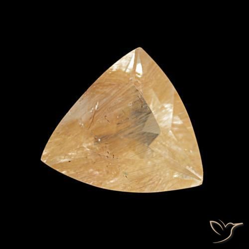 Topazio rutilo Marrone aranciato naturale da 2,06 ct, Taglio trillion, Trasparente