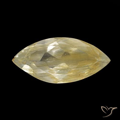 Topazio rutilo Giallo di Digione naturale da 3.43 ct, Taglio marquise, Trasparente