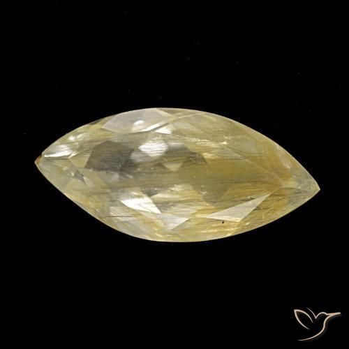 Topazio rutilo Giallo di Digione naturale da 3.43 ct, Taglio marquise, Trasparente