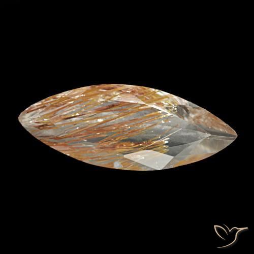 Topazio rutilo Marrone Molto Chiaro naturale da 4.40 ct, Taglio marquise, Trasparente