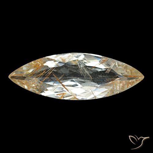 6.64ct Marrone Dorato Molto Chiaro Topazio rutilo, Taglio marquise, Trasparente