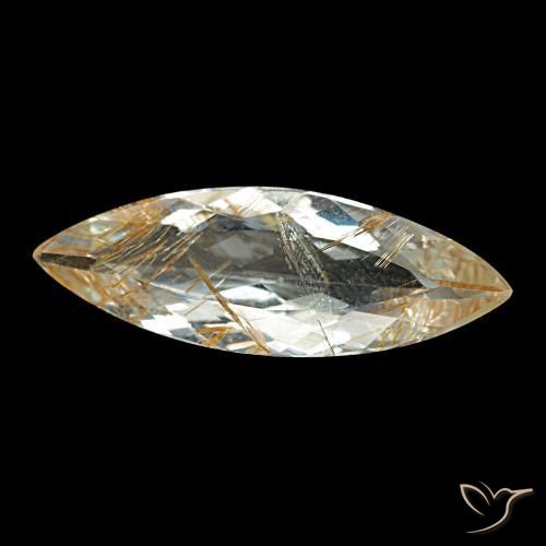 Topazio rutilo Marrone Dorato Molto Chiaro naturale da 6.64 ct, Taglio marquise, Trasparente