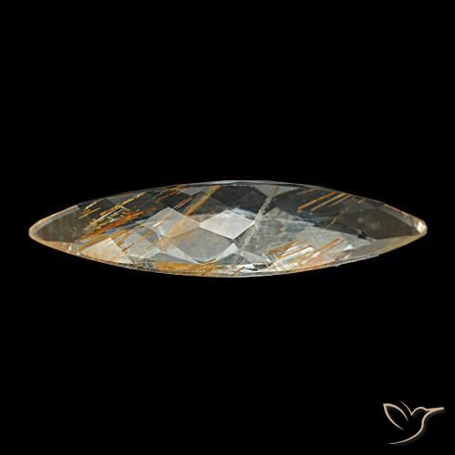 Topazio rutilo Marrone Dorato Molto Chiaro naturale da 6.64 ct, Taglio marquise, Trasparente
