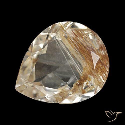 Topazio rutilo Marrone caldo naturale da 4.78 ct, Forma a pera, Trasparente