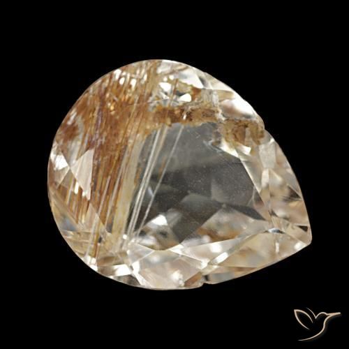 Topazio rutilo Marrone caldo naturale da 4.78 ct, Forma a pera, Trasparente