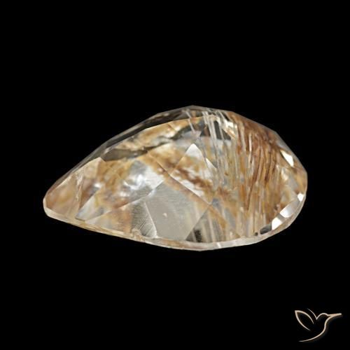 Topazio rutilo Marrone caldo naturale da 4.78 ct, Forma a pera, Trasparente