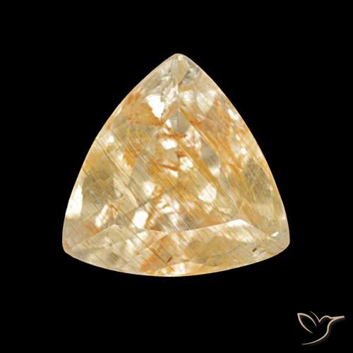 Topazio rutilo Giallo dorato naturale da 2.67 ct, Taglio trillion, Trasparente
