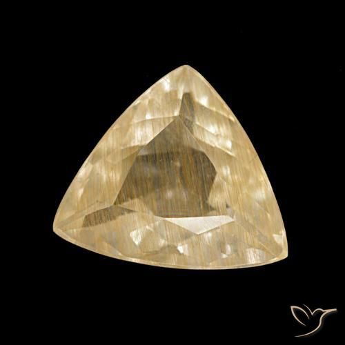 Topazio rutilo Oro medio naturale da 2.56 ct, Taglio trillion, Trasparente