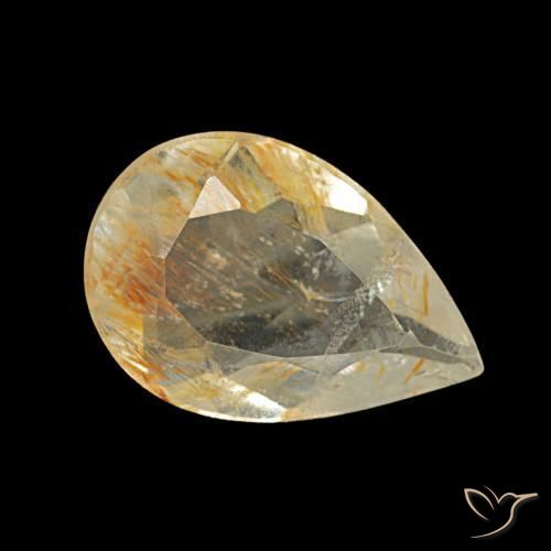 Topazio rutilo Oro medio naturale da 1.49 ct, Forma a pera, Trasparente