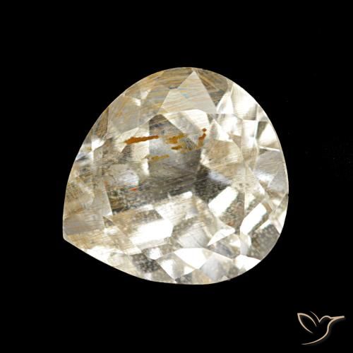 2.49ct Marrone Dorato Molto Chiaro Topazio rutilo, Forma a pera, Trasparente
