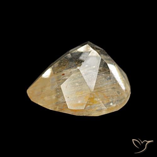 Topazio rutilo Marrone Dorato Molto Chiaro naturale da 2.49 ct, Forma a pera, Trasparente