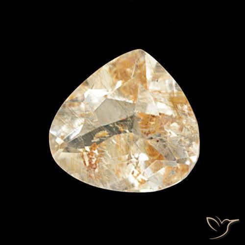 Topazio rutilo Marrone Dorato Molto Chiaro naturale da 1.95 ct, Forma a pera, Trasparente