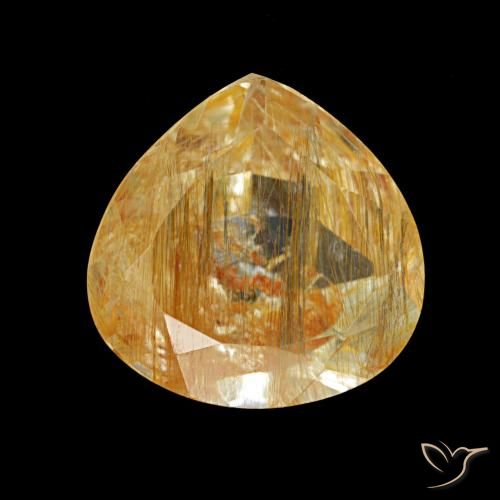Topazio rutilo Deep Golden-Peach naturale da 3.52 ct, Forma a pera, Trasparente