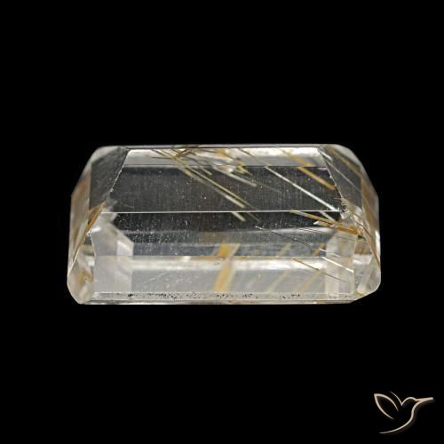 Topazio rutilo Incolore naturale da 5.06 ct, Taglio smeraldo, Trasparente
