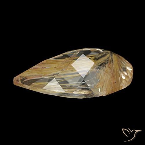 Topazio rutilo Marrone Dorato Molto Chiaro naturale da 7,10 ct, Forma a pera, Trasparente