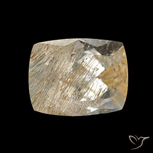 Topazio rutilo Marrone Molto Chiaro naturale da 3,62 ct, Taglio a cuscino, Trasparente