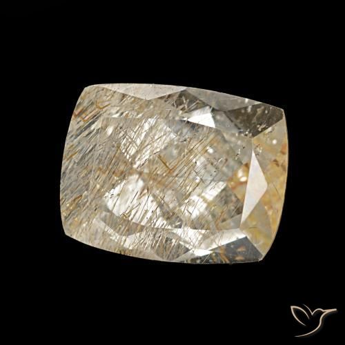 Topazio rutilo Marrone Molto Chiaro naturale da 3,62 ct, Taglio a cuscino, Trasparente