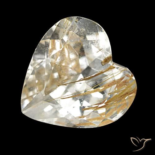 5.73ct Marrone Dorato Molto Chiaro Topazio rutilo, Cuore, Trasparente