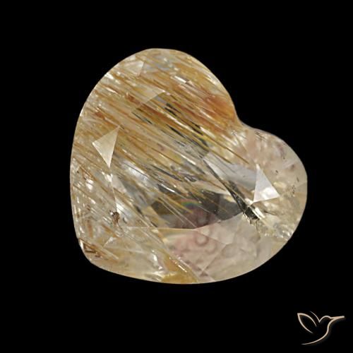 Topazio rutilo Dorato medio naturale da 2.15 ct, A forma di cuore, Trasparente