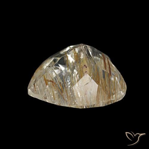 Topazio rutilo Dorato medio naturale da 2.15 ct, A forma di cuore, Trasparente