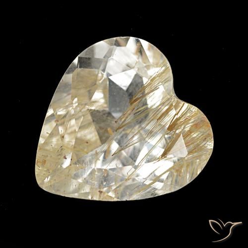 4.76ct Marrone Dorato Molto Chiaro Topazio rutilo, Cuore, Trasparente