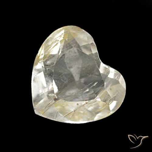 Topazio rutilato naturale giallo da 1,06 ct, a forma di cuore, trasparente
