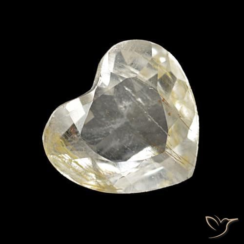 Topazio rutilato naturale giallo da 1,06 ct, a forma di cuore, trasparente