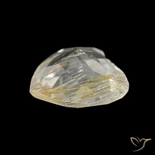 Topazio rutilato naturale giallo da 1,06 ct, a forma di cuore, trasparente