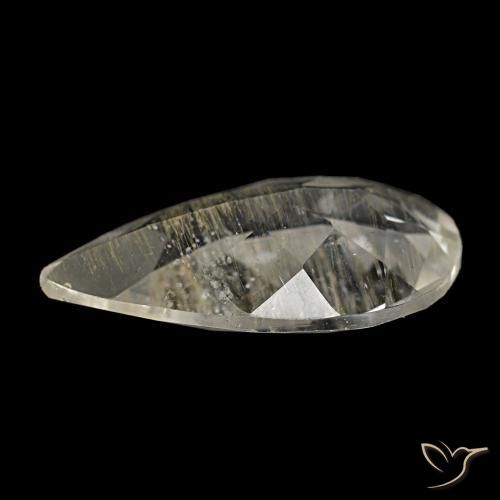 Topazio rutilato naturale giallo da 4,94 ct, taglio a pera, trasparente